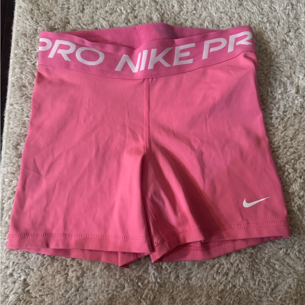 Nike Pink Women’s Athletic Bike Shorts with Logo Waistband